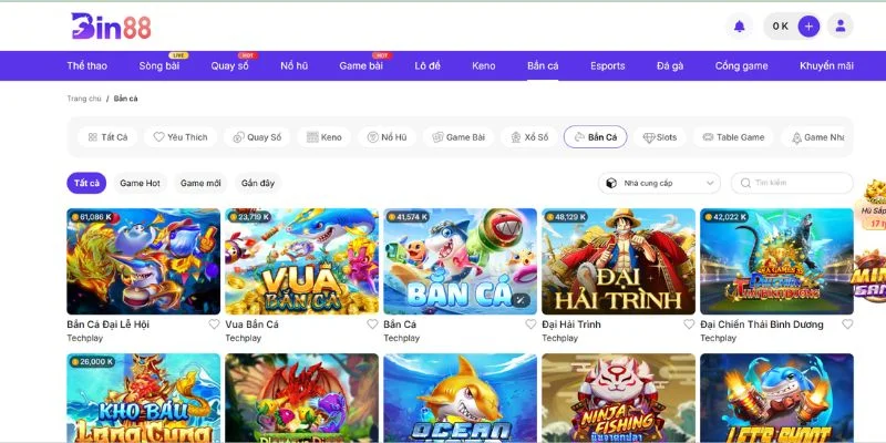 Sàn săn cá 3D tại BIN88 thu hút người chơi bởi khoản nhận thưởng cực lớn!